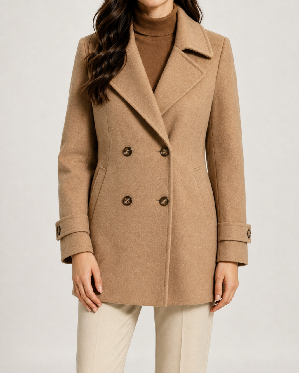 Manteau court femme croisé de tailleur