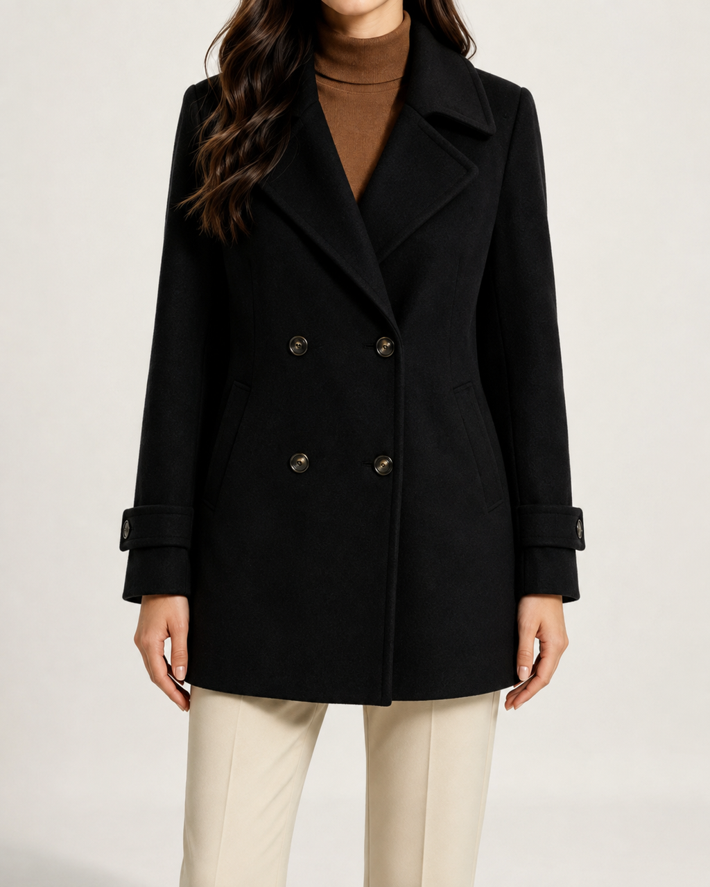 Manteau court femme croisé de tailleur