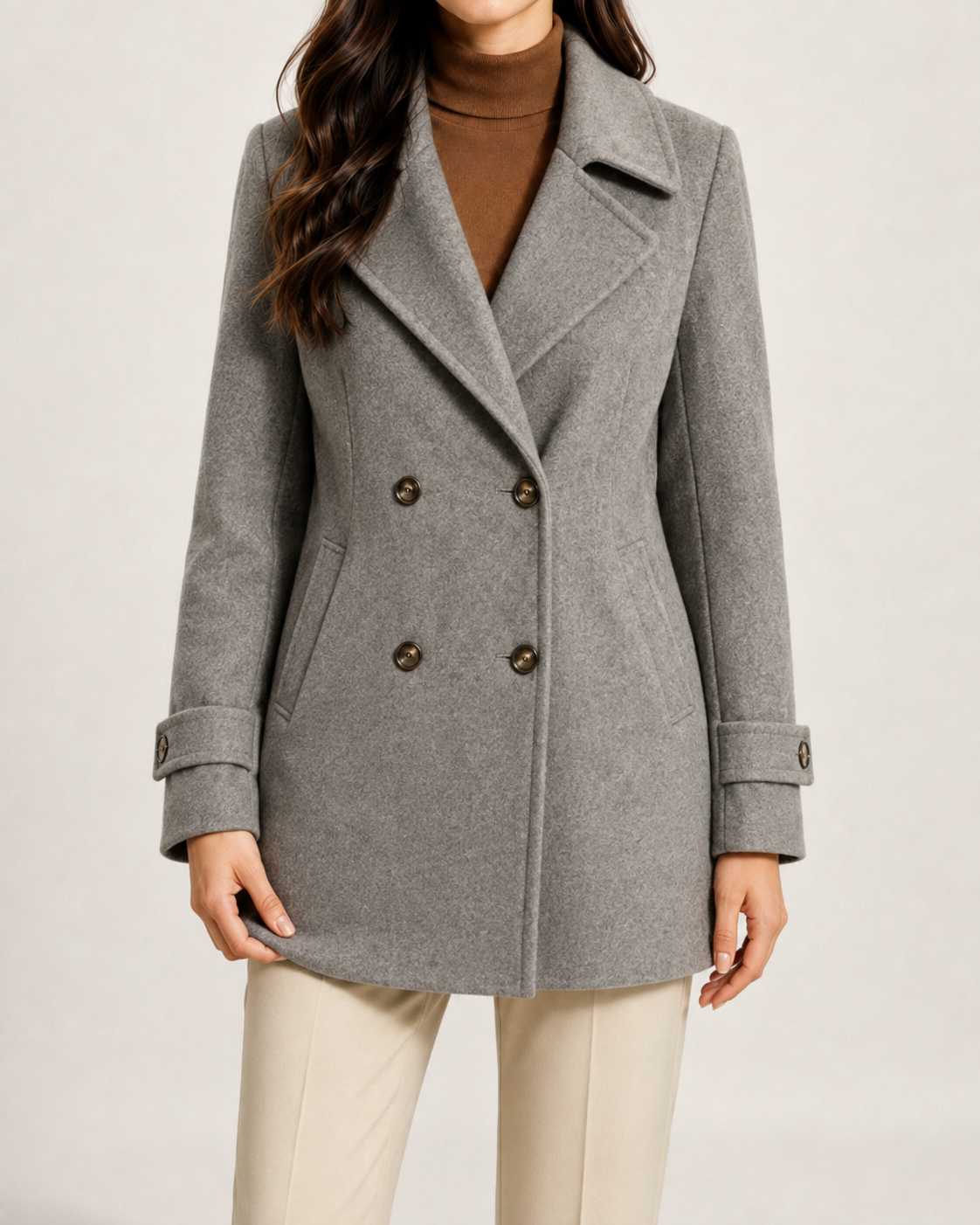Manteau court femme croisé de tailleur