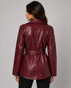 Giacca Camicia Donna in Ecopelle con Cintura