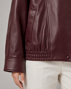Giacca Donna in Pelle con Collo Alto