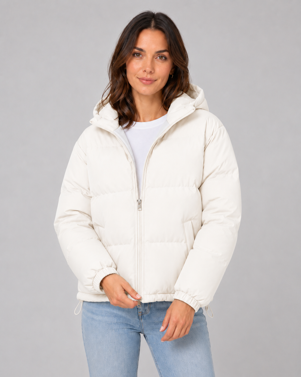 Piumino Invernale Donna con Cappuccio e Coulisse