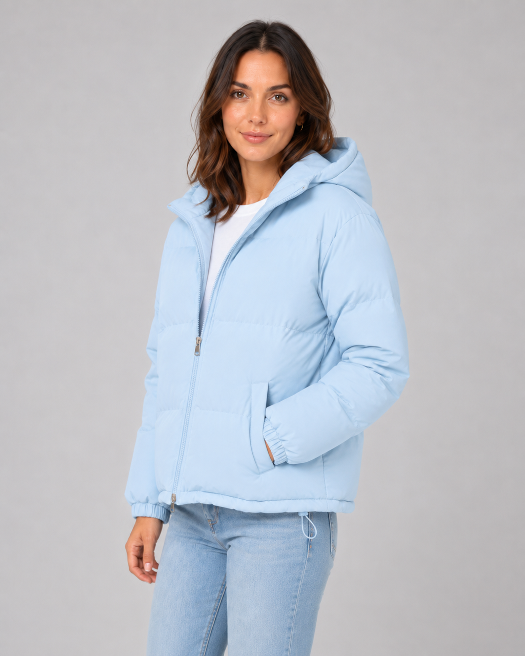Piumino Invernale Donna con Cappuccio e Coulisse
