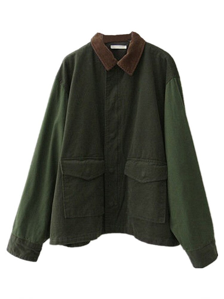 Giacca Utility Donna Oversize con Tasche Applicate