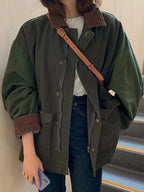 Giacca Utility Donna Oversize con Tasche Applicate