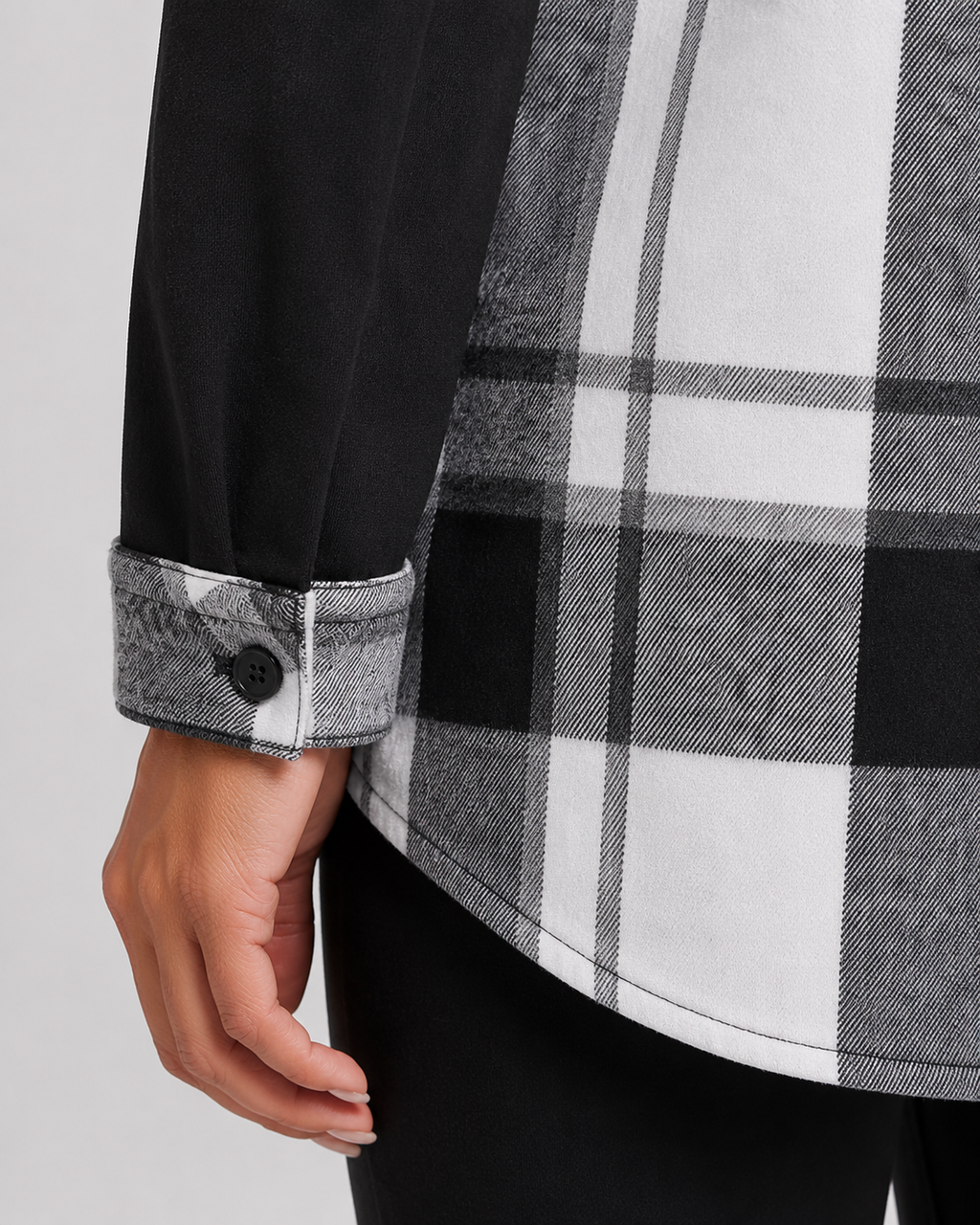 Giacca Camicia Donna a Quadri con Cappuccio