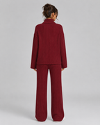 Completo Donna in Maglia a Coste con Dolcevita