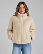 Giacca Teddy Donna Corta con Collo Alto