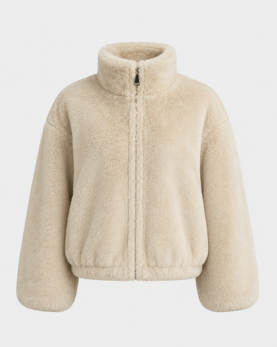 Giacca Teddy Donna Corta con Collo Alto