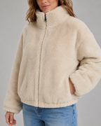 Giacca Teddy Donna Corta con Collo Alto