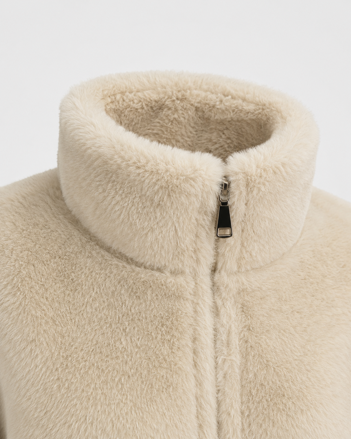 Giacca Teddy Donna Corta con Collo Alto