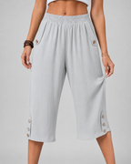 Pantaloni Capri Donna a Gamba Larga