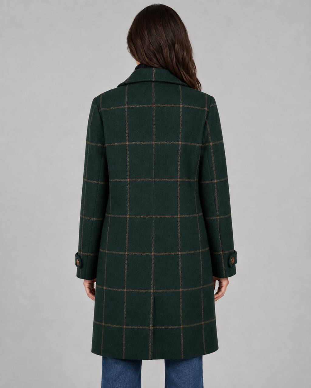 Cappotto Lungo Donna Sartoriale a Quadri