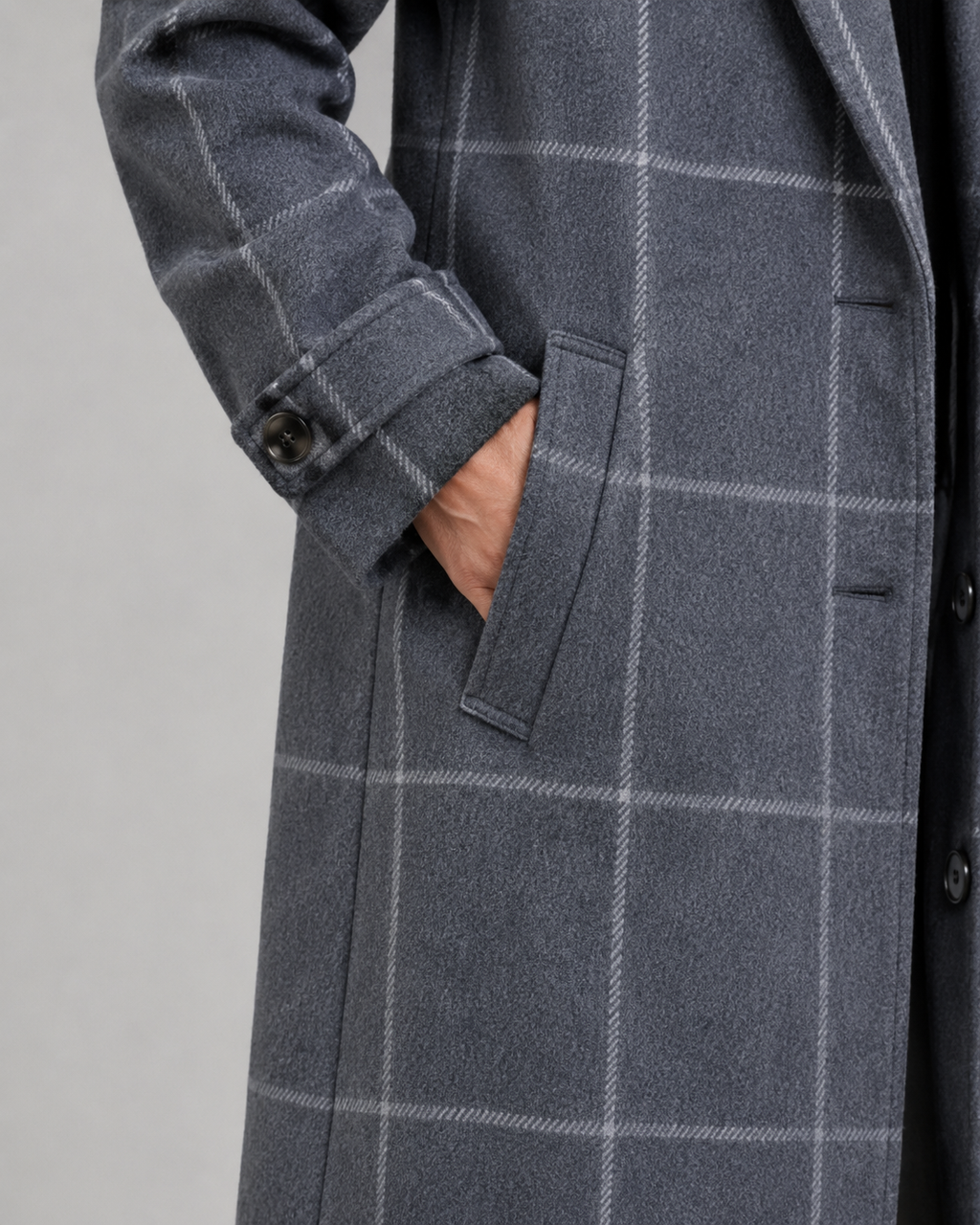 Cappotto Lungo Donna Sartoriale a Quadri