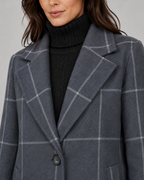 Cappotto Lungo Donna Sartoriale a Quadri