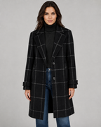 Cappotto Lungo Donna Sartoriale a Quadri