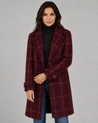 Cappotto Lungo Donna Sartoriale a Quadri