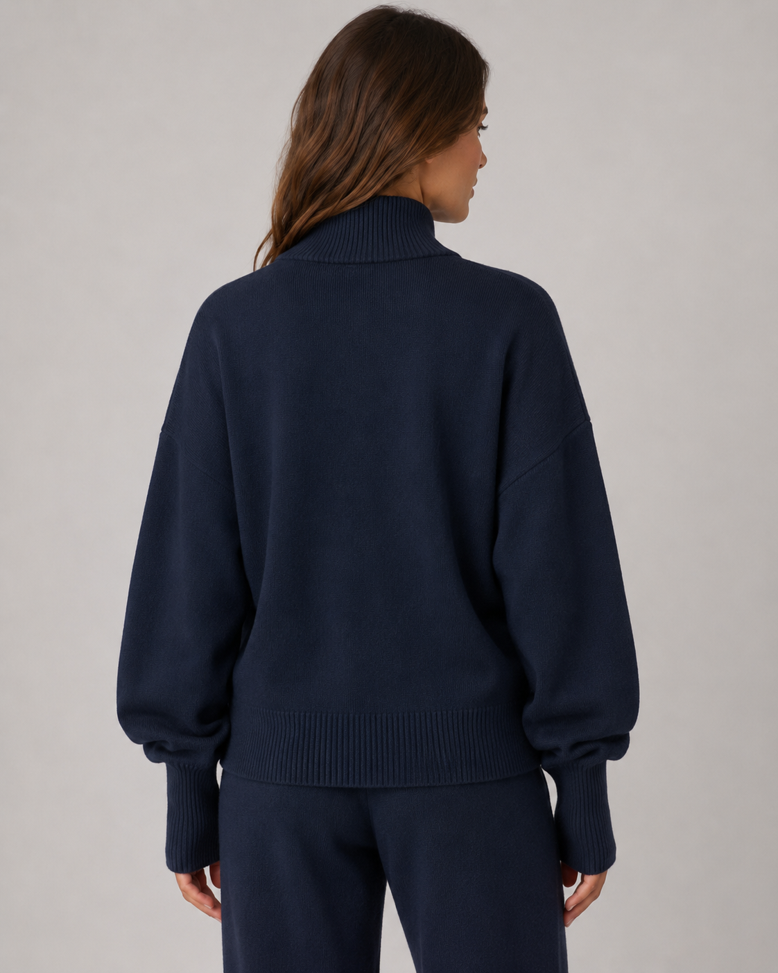 Cardigan Donna in Maglia con Zip e Collo Alto