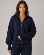 Cardigan Donna in Maglia con Zip e Collo Alto
