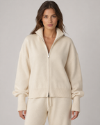 Cardigan Donna in Maglia con Zip e Collo Alto
