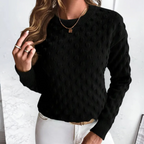 Maglione Donna in Cashmere a Trecce con Girocollo