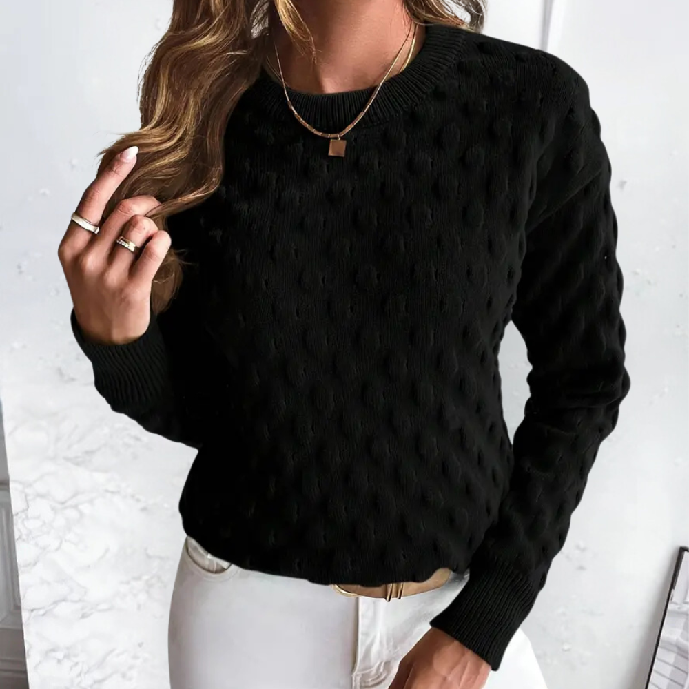 Pull pour femme en cachemire torsadé à col rond classique