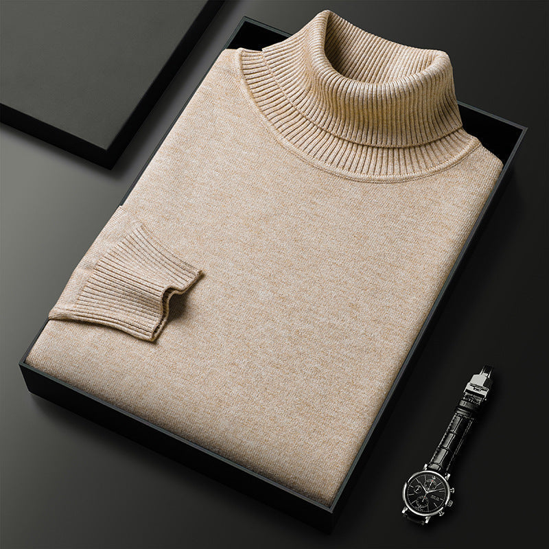 Dolcevita Uomo in Misto Cashmere con Finiture a Coste