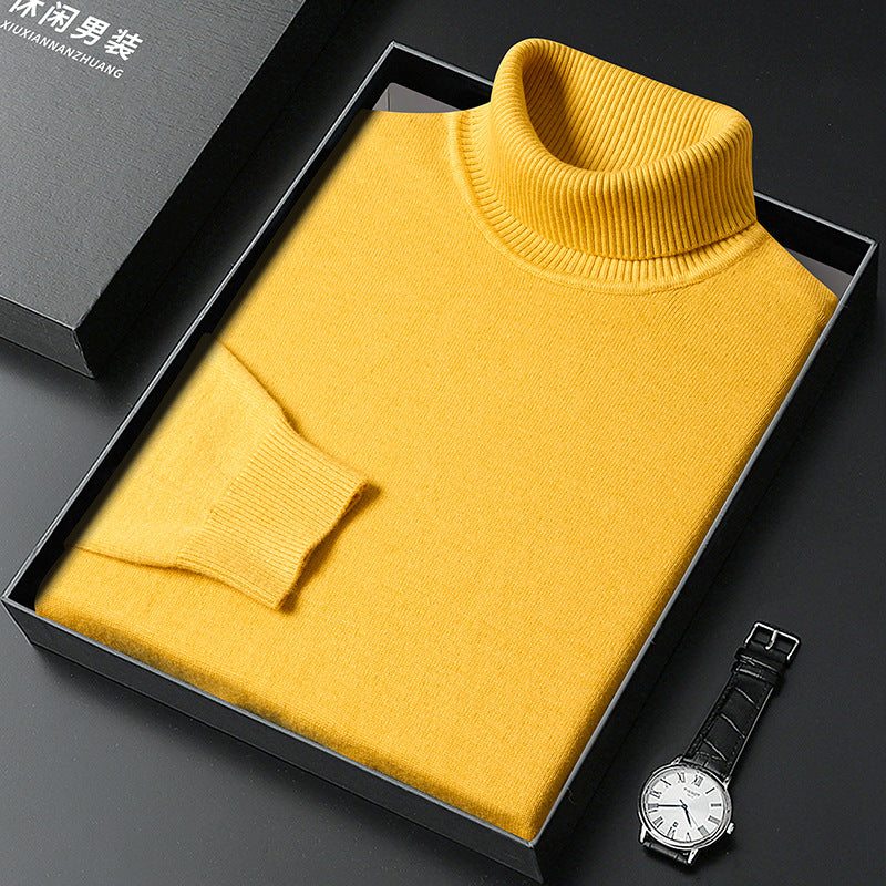 Dolcevita Uomo in Misto Cashmere con Finiture a Coste