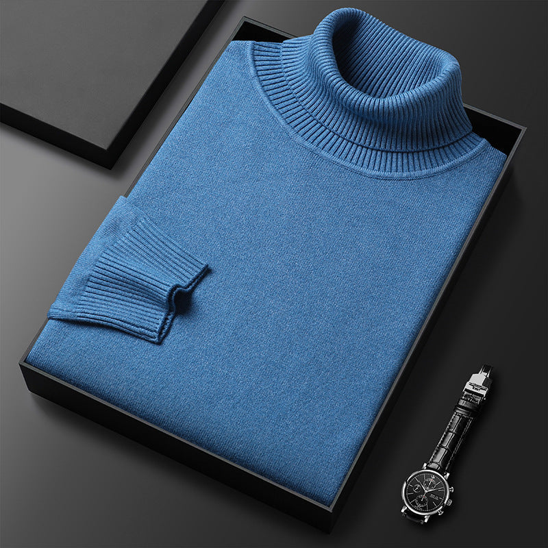 Dolcevita Uomo in Misto Cashmere con Finiture a Coste
