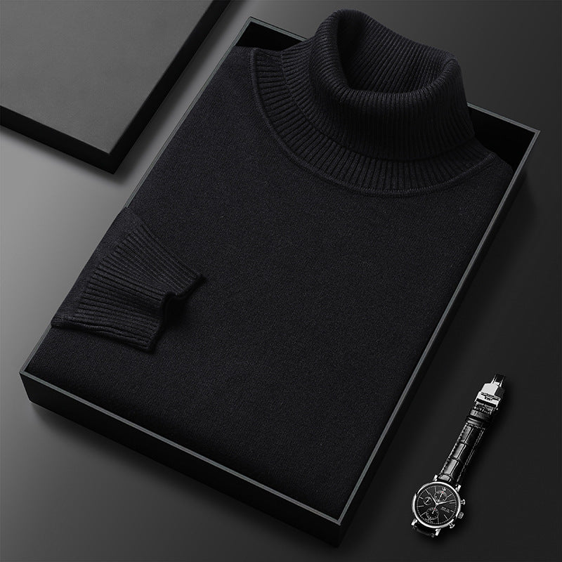 Dolcevita Uomo in Misto Cashmere con Finiture a Coste