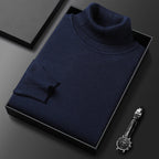 Dolcevita Uomo in Misto Cashmere con Finiture a Coste
