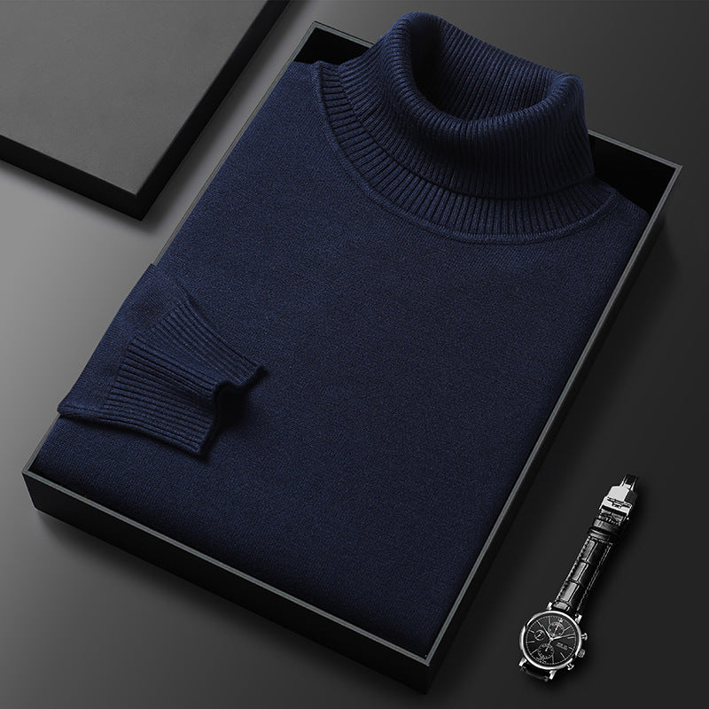 Dolcevita Uomo in Misto Cashmere con Finiture a Coste