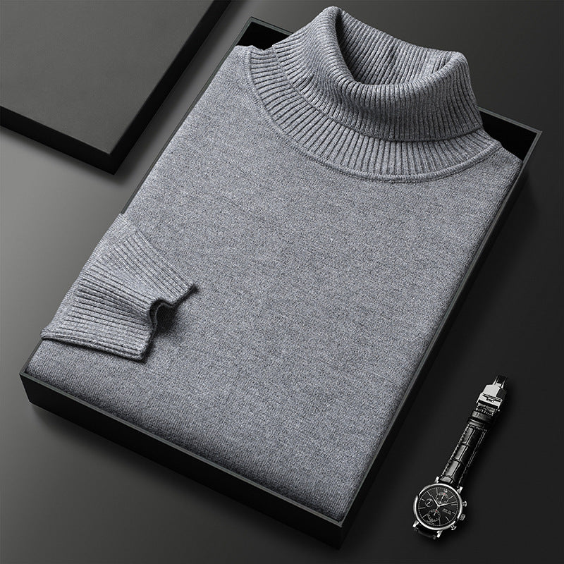 Dolcevita Uomo in Misto Cashmere con Finiture a Coste