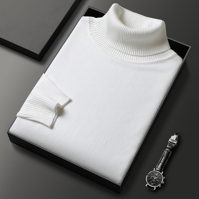 Dolcevita Uomo in Misto Cashmere con Finiture a Coste