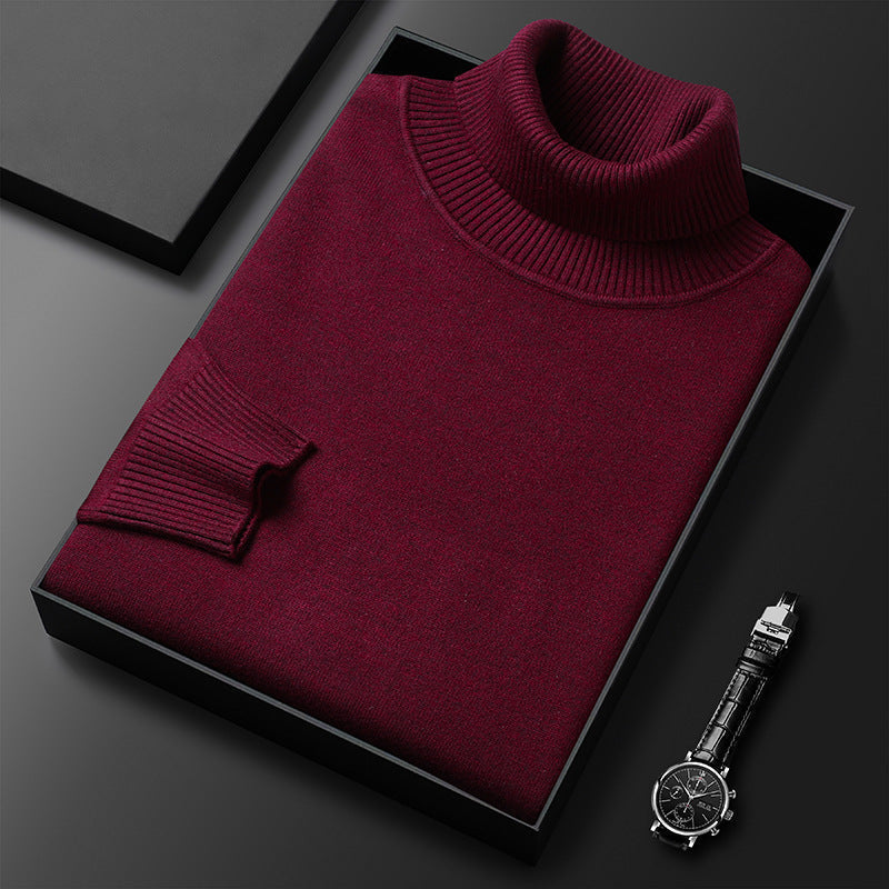 Dolcevita Uomo in Misto Cashmere con Finiture a Coste