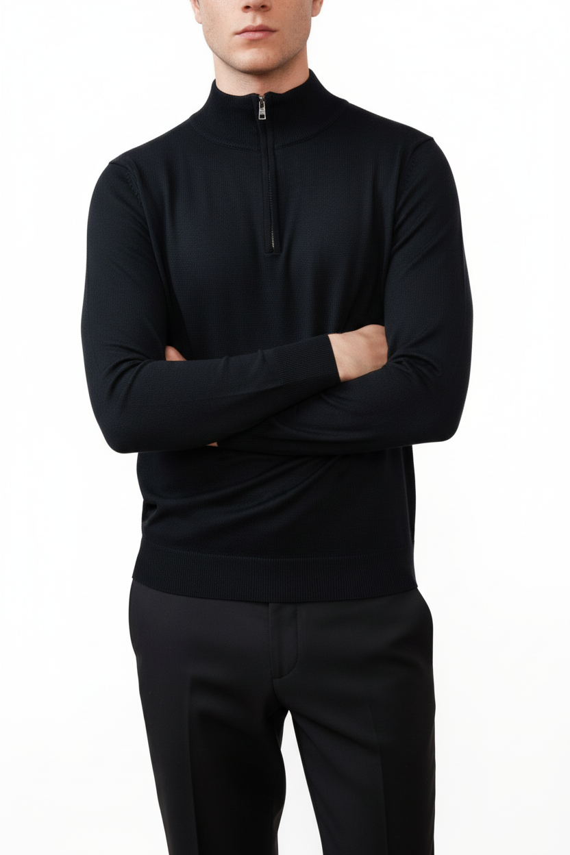 Maglione Valenci Halfzip con Stretch e Collo Regolabile